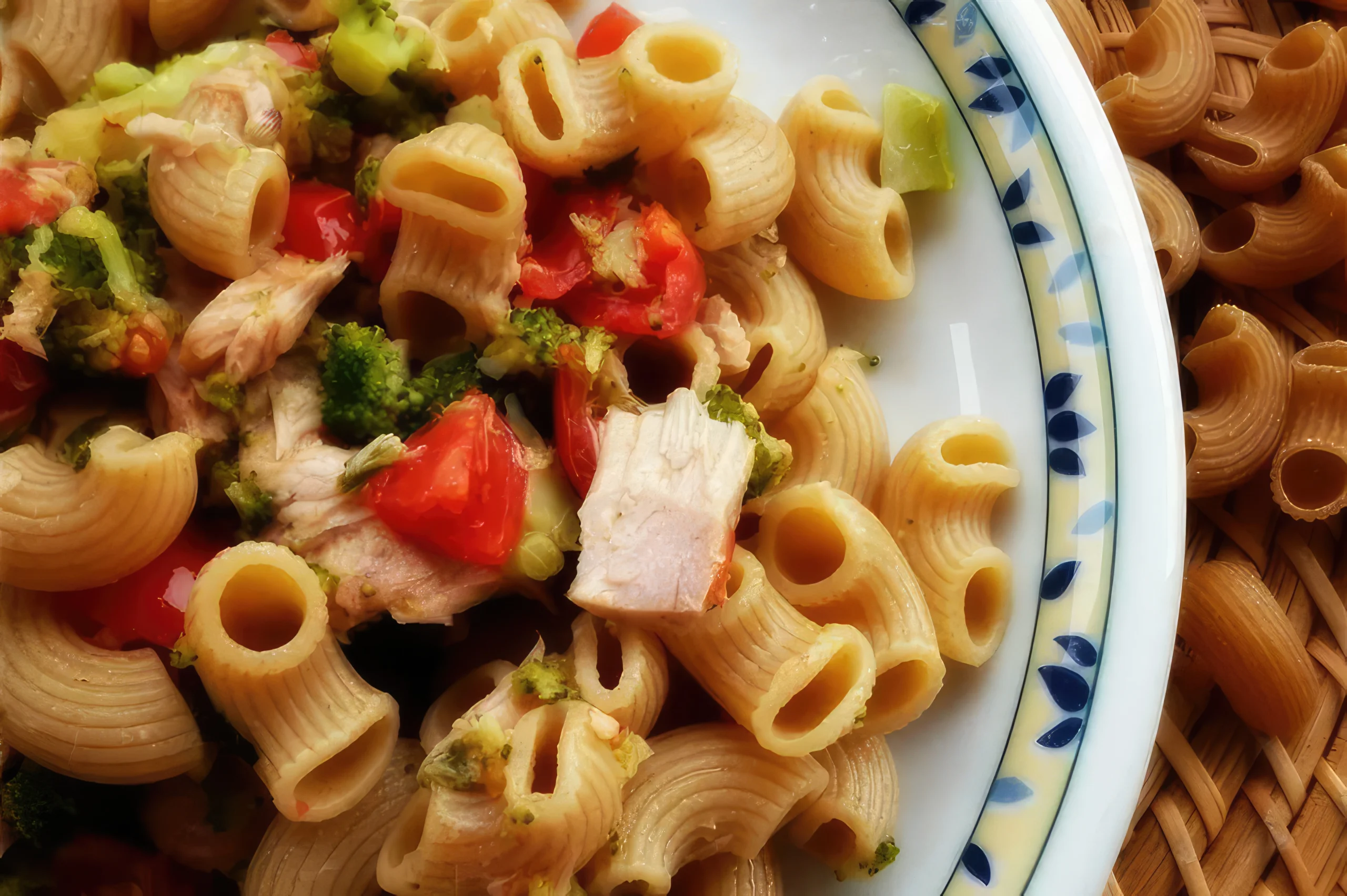 Pipe integrali con tonno, broccoletti e pomodorini